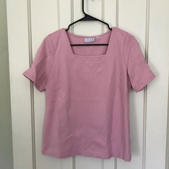 Joan Rivers Light Pink Square Neck Blouse - Picture 2 of 6